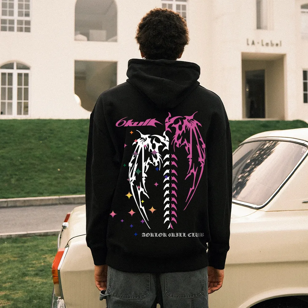 6Kull | Versatile Wings Solid Color Hoodie
