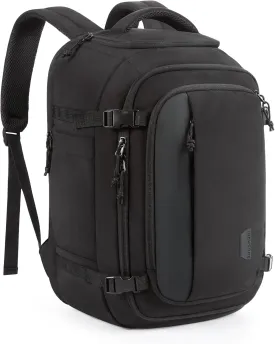 BAGSMART Travel Backpack Carry on Flight Approved, 30L Lightweight Backpack Fits 17.3 Inch Laptop for Men Women, Water Resistant Personal Item Travel Bag with USB Charging Port, Black