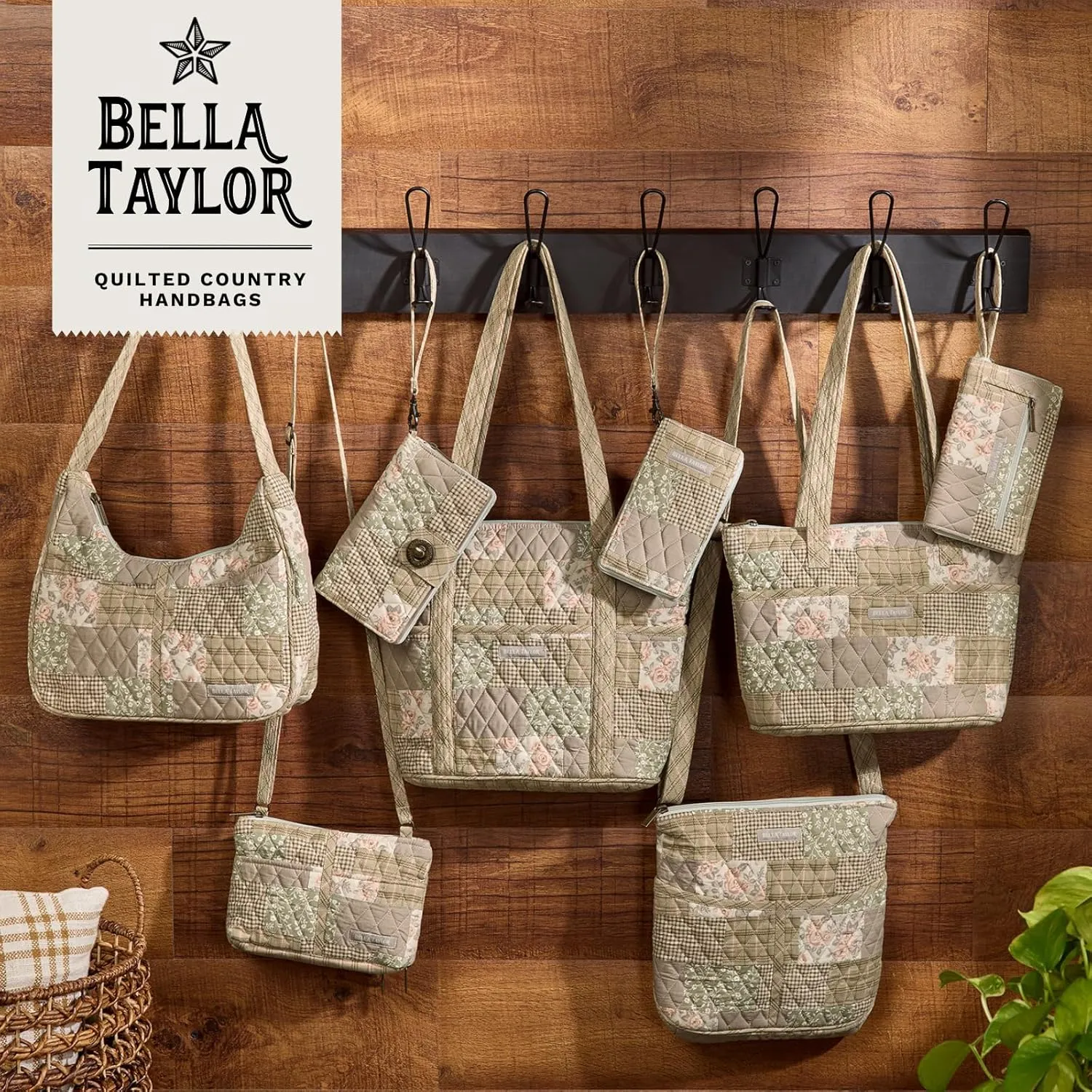 Bella Taylor Small Tote | Lightweight Quilted Fabric Purses for Women
