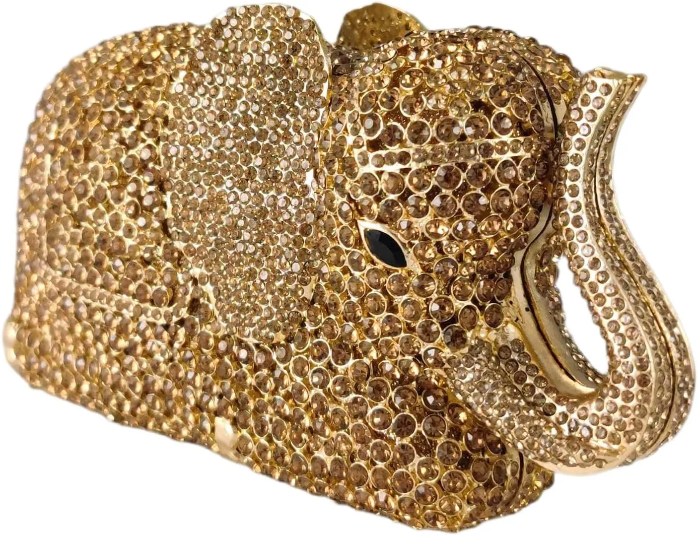 Boutique De FGG Elephant Clutch Purse Women Animal Rhinestone Evening Handbags Bridal Party Prom Crystal Minaudiere Bag,Mini