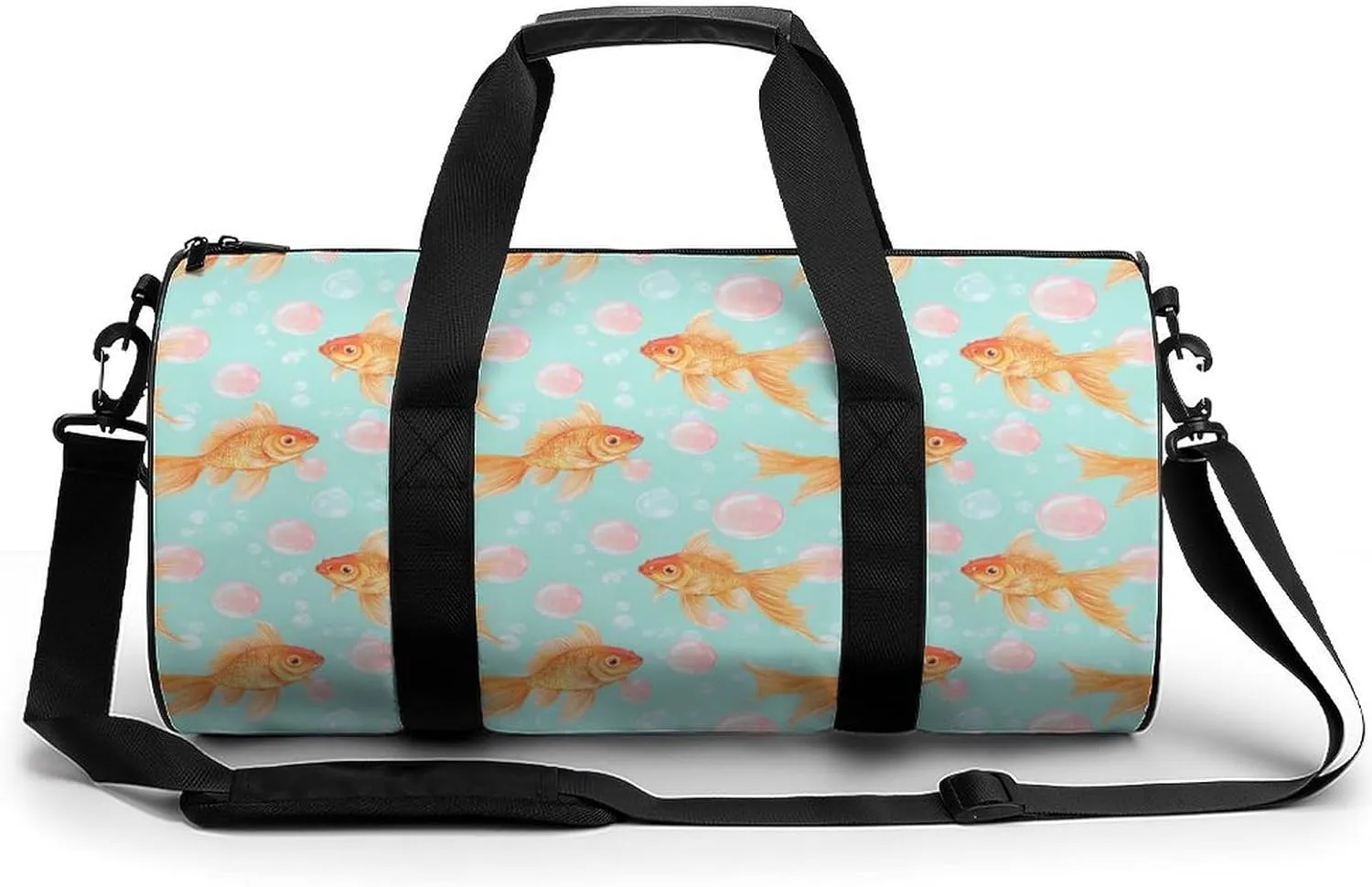 Bubblegum Fish Unisex Gym Bag Travel Duffel Bags Overnight Sport Tote with Compartment for Weekender Vacation