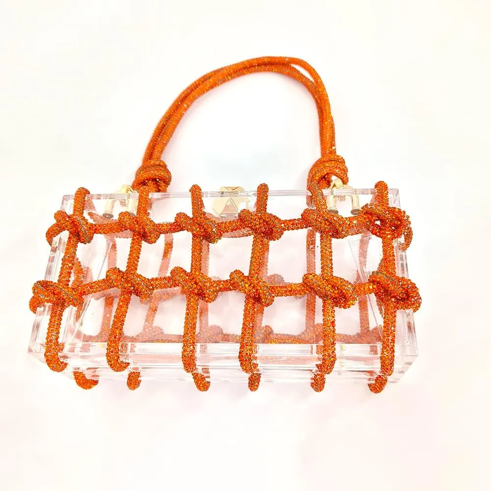 Clear Acrylic Bag Rhinestone Acrylic Clutch Crystal Evening Purses for Women Glitter Handbag for Wedding Cocktail Party Prom