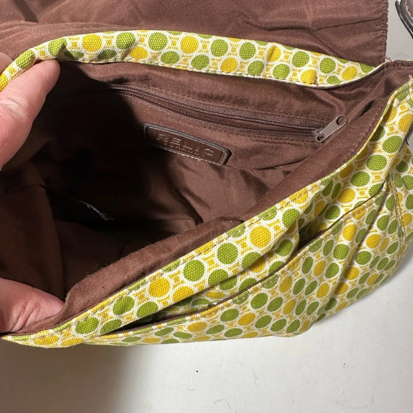Colorful Yellow and Green Shoulder Bag with Patchwork Design