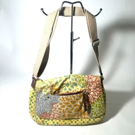 Colorful Yellow and Green Shoulder Bag with Patchwork Design