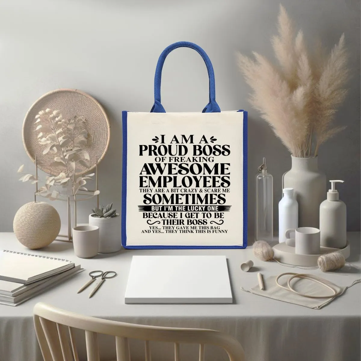 Decohim Boss Lady Gifts: Waterproof Canvas Tote Bag for Birthday or Boss Day