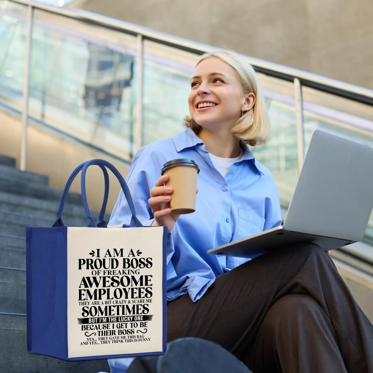 Decohim Boss Lady Gifts: Waterproof Canvas Tote Bag for Birthday or Boss Day