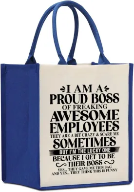 Decohim Boss Lady Gifts: Waterproof Canvas Tote Bag for Birthday or Boss Day