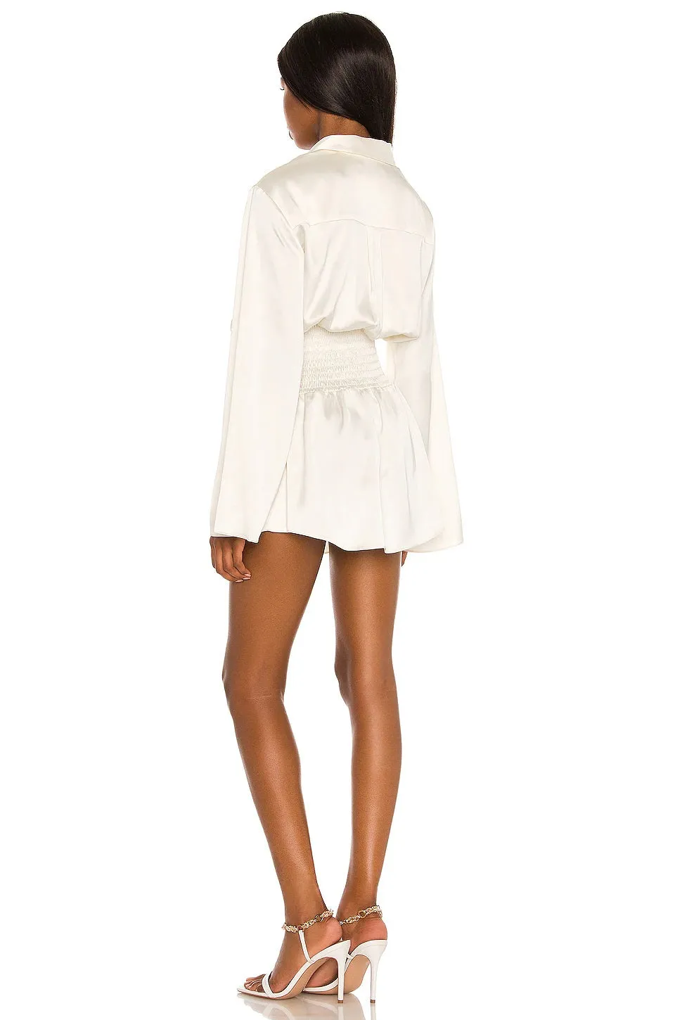 Emily Lapel Satin Dress