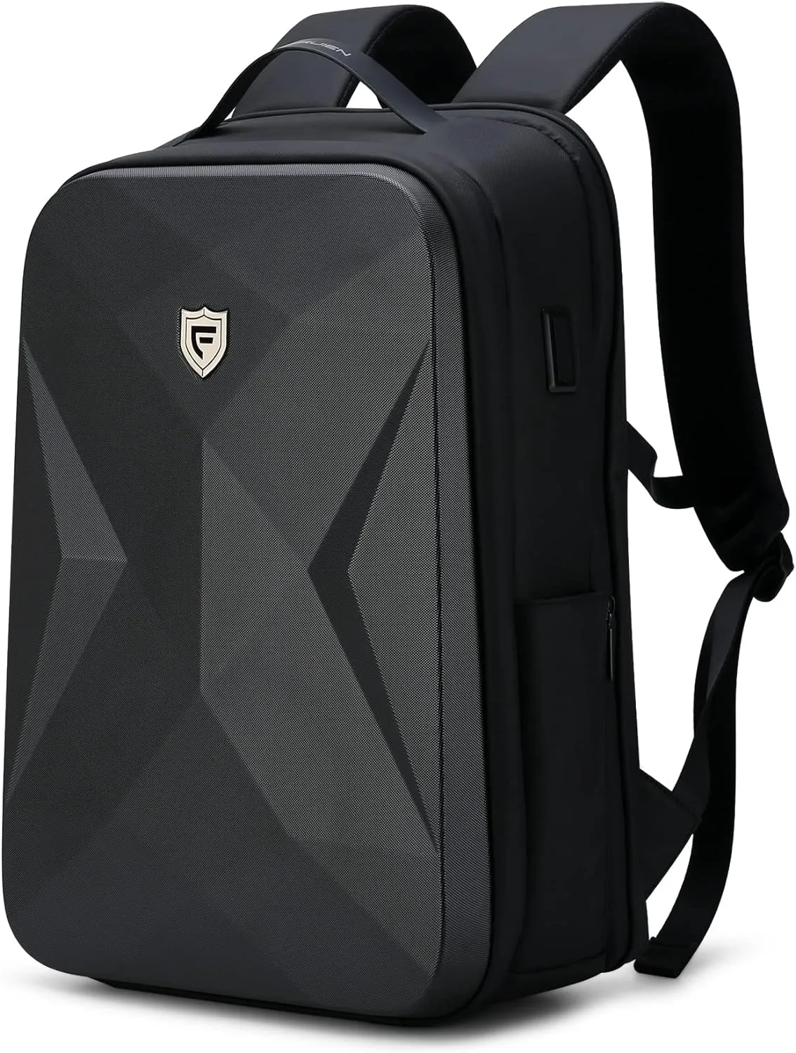 FENRUIEN 17 Inch Laptop Backpack for Men,Waterproof Anti Theft Computer Backpack with USB C Charging Port,Hardshell Gaming Laptop Bag,Black