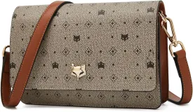 FOXLOVER Small Crossbody Bag for Women PVC Leather Cell Phone Holder Credit Card Slot Shoulder Bag Purse Lightweight Handbags