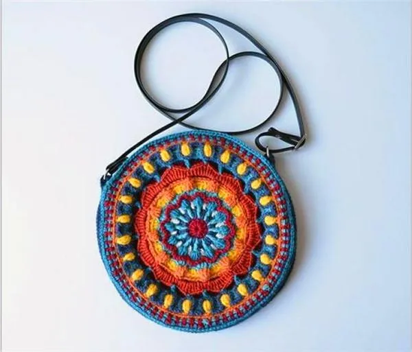 Handmade Hook flower Folk Style Cross Shoulder Bag