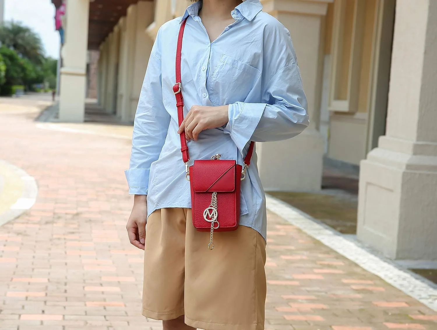 MKF Collection Small Crossbody Bag Cell Phone Purse for Women Card Slots  Vegan Leather Cellphone Bag Case by Mia K