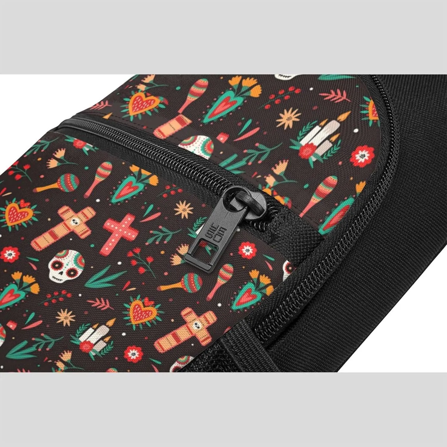 Pattern Of Halloween Day Of The Dead Sugar Skull Adjustable Fanny Pack Waist Bag For Travel Sports