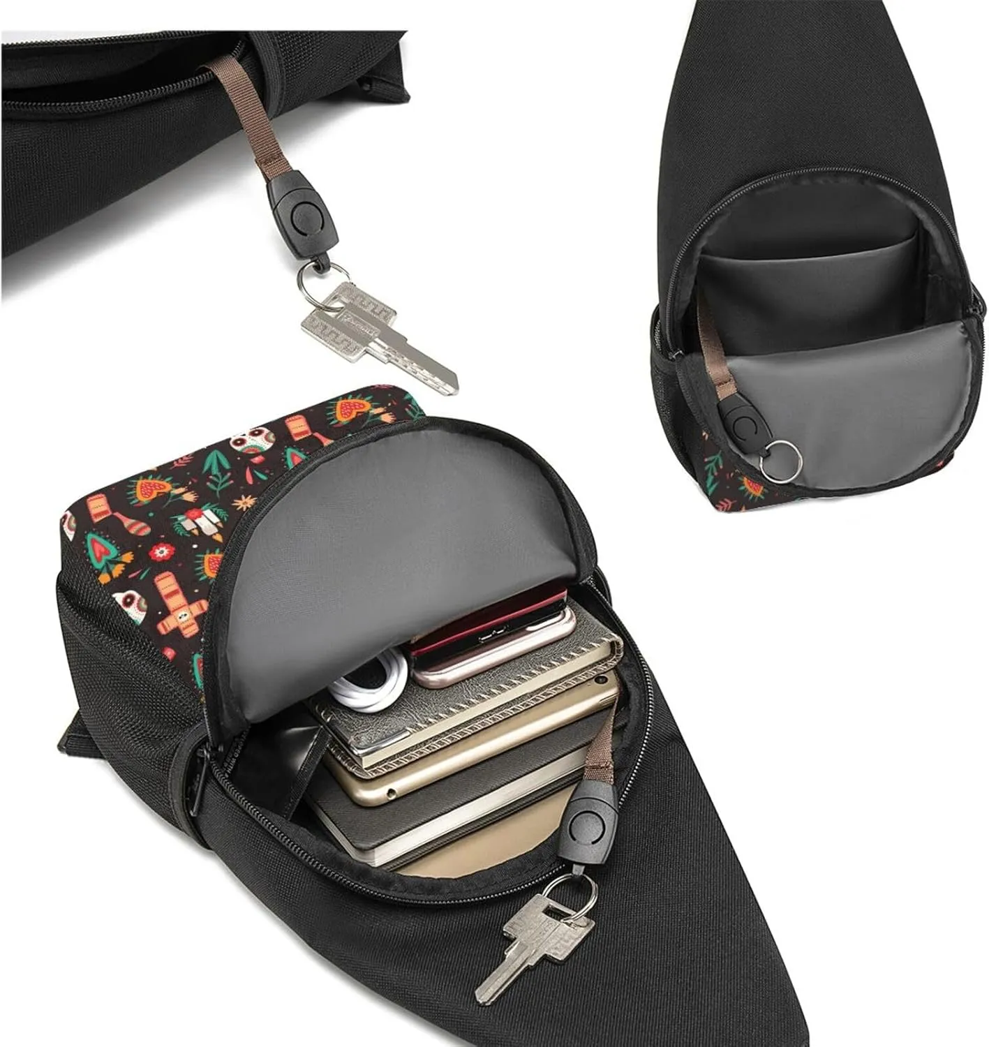 Pattern Of Halloween Day Of The Dead Sugar Skull Adjustable Fanny Pack Waist Bag For Travel Sports