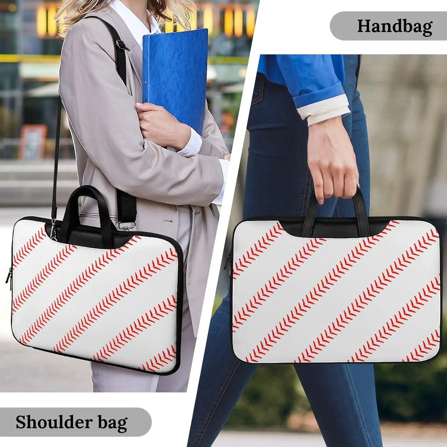 Pink Witch Gothic Pattern Portable Leather Laptop Bag