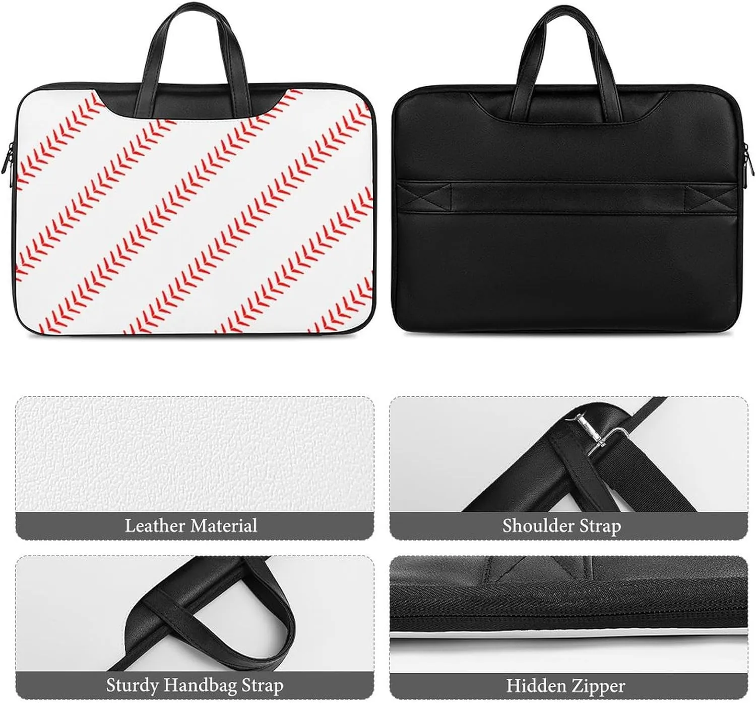 Pink Witch Gothic Pattern Portable Leather Laptop Bag