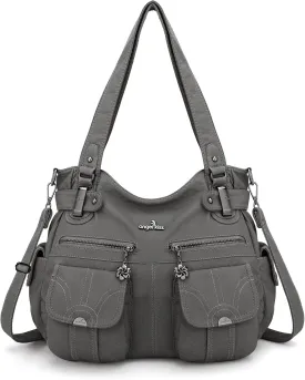 Purses and Handbags Women Tote Shoulder Top Handle Satchel Hobo Bags Fashion Washed Leather Purse