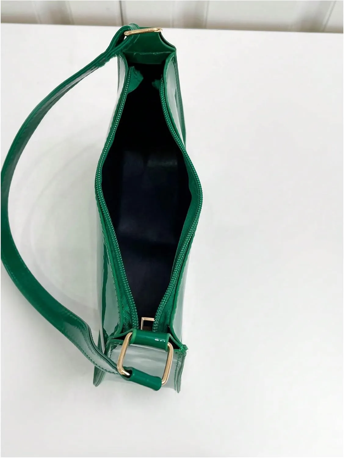 QWINEE Women's PU Leather Zipper Shoulder Bag Casual Clutch Purse Mini Hobo Handbag