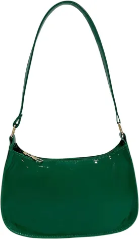 QWINEE Women's PU Leather Zipper Shoulder Bag Casual Clutch Purse Mini Hobo Handbag