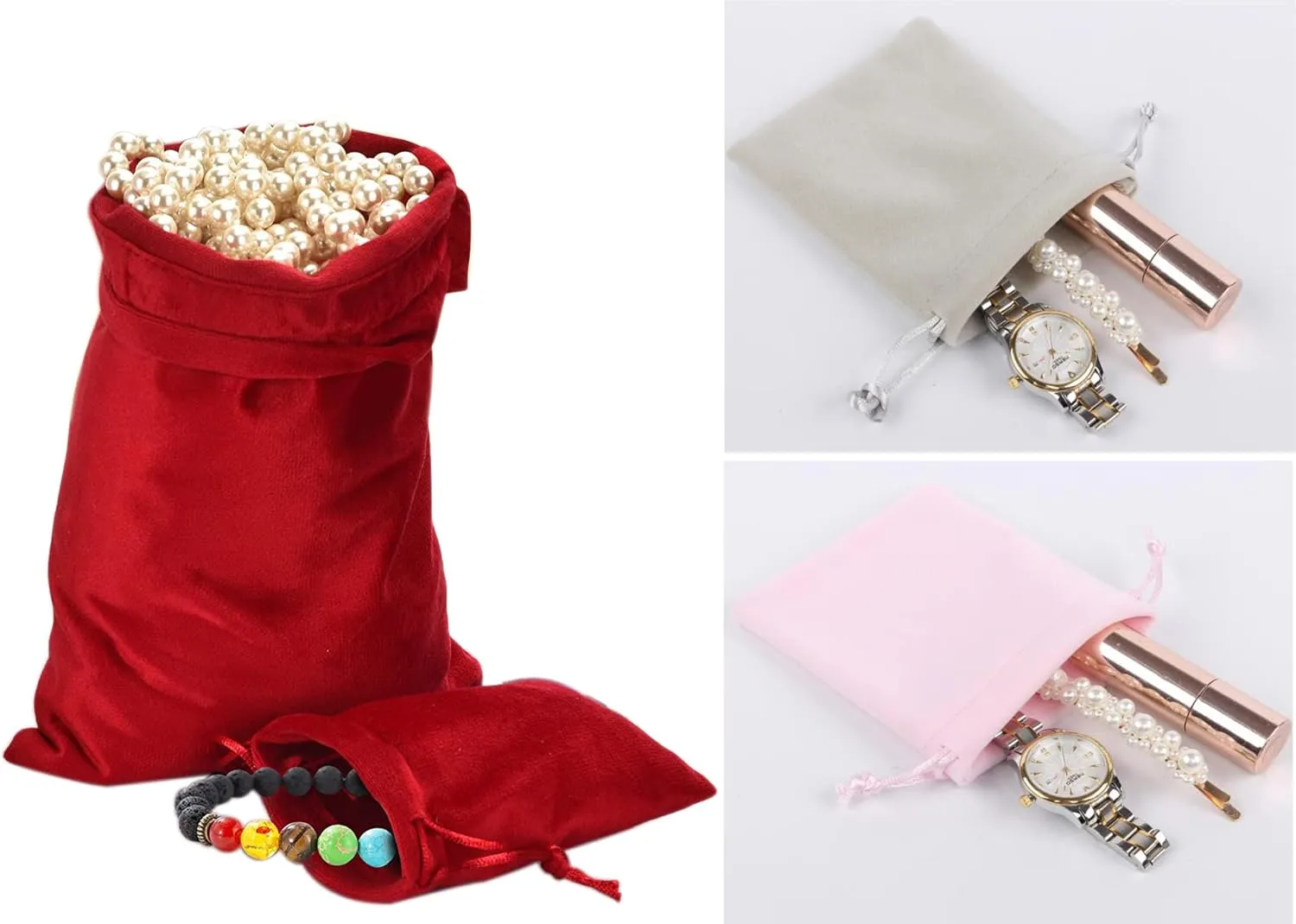 SANSAM Large Velvet Gift Bags with Drawstring, 10pcs 8.0x10.0 Inch Purple Drawstring Velvet Cloth Jewelry Pouches,Tarot Rune Bags