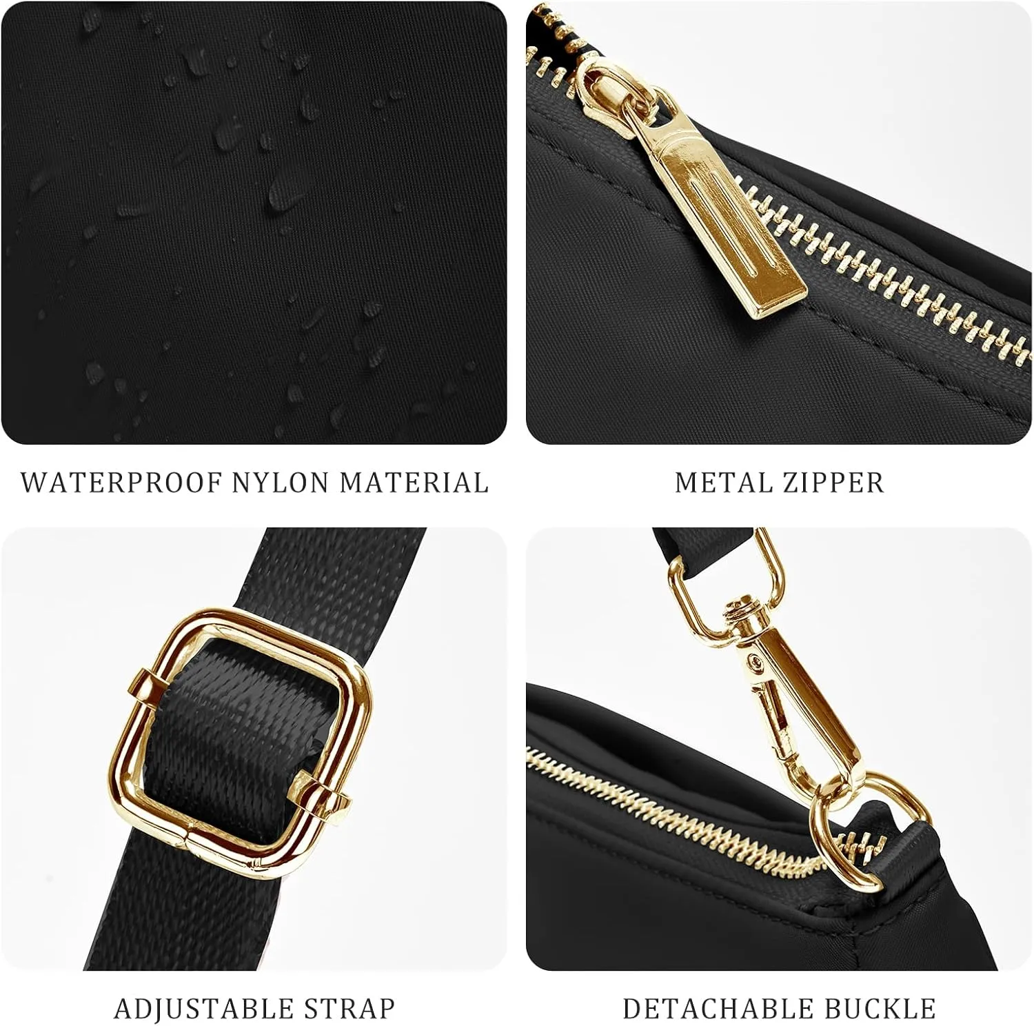 Shoulder Bag for Women Handbags with Adjustable Strap Underarm Purse Mini Clutch Purses Trendy Crescent Bags
