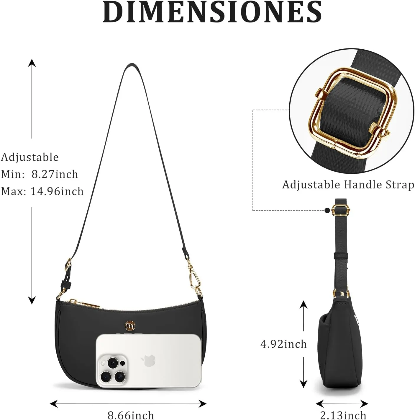 Shoulder Bag for Women Handbags with Adjustable Strap Underarm Purse Mini Clutch Purses Trendy Crescent Bags