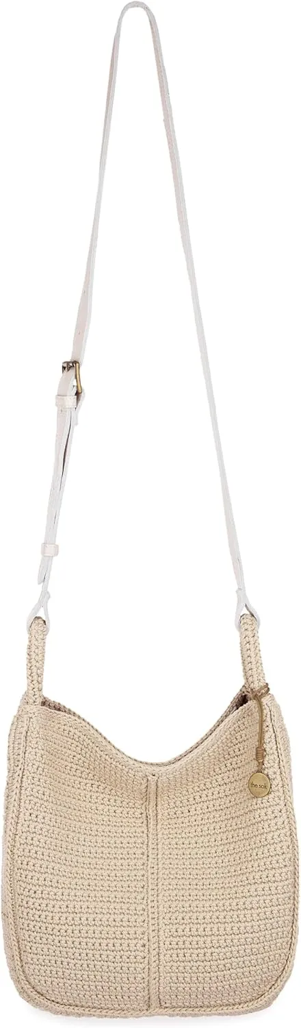 The Sak Los Feliz Crossbody Purse - Hand Crochet Women's Handbag for Everyday & Travel - Cross Body Bag With Zipper Pockets & Adjustable Shoulder Bag Strap - Ecru