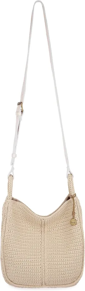 The Sak Los Feliz Crossbody Purse - Hand Crochet Women's Handbag for Everyday & Travel - Cross Body Bag With Zipper Pockets & Adjustable Shoulder Bag Strap - Ecru