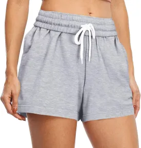 Womens Workout Shorts Lounge Walking Athletic Long Shorts Casual Sweat Shorts Loose Short Pants Beach Vacation Clothes