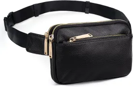 YALUXE Real Leather Everywhere Belt Bag Fanny Pack Chest Bag Cross-body Bags Waist Hip Bum Bags for Women Men